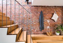 Brick wall and stairway Brick wall and stairway