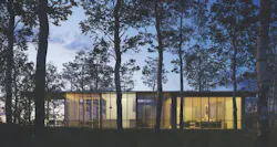 Night view of modern-style home Night view of modern-style home