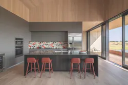 Kitchen in dogtrot barn style high-performance house Kitchen in dogtrot barn style high-performance house