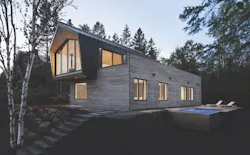 Vacation home with unfinished cedar exterior Vacation home with unfinished cedar exterior
