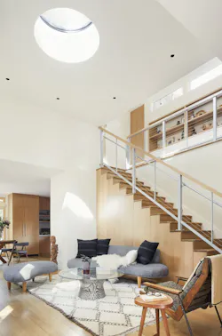 skylight in modern redwood cottage skylight in modern redwood cottage