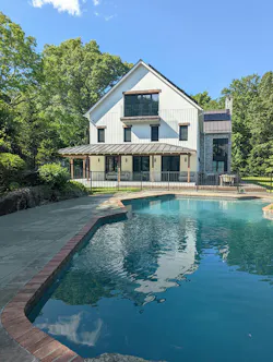 The deep porch wraps around the sunniest sides of the house facing West to Southwest. Low overhangs shade the large windows and residents sitting by the pool. The deep porch wraps around the sunniest sides of the house facing West to Southwest. Low overhangs shade the large windows and residents sitting by the pool.