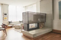 Fire place with wire mesh Fire place with wire mesh