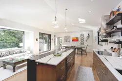 Living room in Cape Cod high-performance house Living room in Cape Cod high-performance house