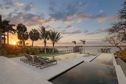 Walkway in between pools Walkway in between pools