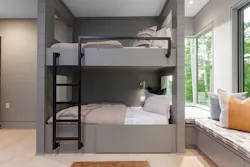 Bunk room corner windows Bunk room corner windows