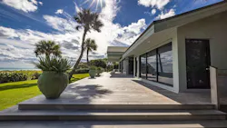 The deck features Ipe, a rot-resistant Brazilian hardwood. The deck features Ipe, a rot-resistant Brazilian hardwood.