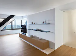 living room with black floating shelves living room with black floating shelves