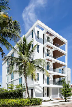 exterior of a multifamily condo building exterior of a multifamily condo building