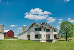 The Starry Nights Farmhouse is a net zero home in southern Wisconsin with triple-pane windows, solar panels, heat pumps, and a pellet stove. The Starry Nights Farmhouse is a net zero home in southern Wisconsin with triple-pane windows, solar panels, heat pumps, and a pellet stove.