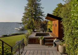 Outdoor hot tub in a Mercer Island renovation by Dyna Builders Outdoor hot tub in a Mercer Island renovation by Dyna Builders