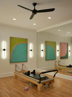 Colorful painting in workout room Colorful painting in workout room