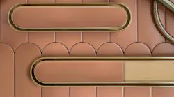 Infinit Drain's elongated Disco tile insert drain has rounded edges Infinit Drain's elongated Disco tile insert drain has rounded edges