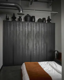 Ebony-stained custom closet Ebony-stained custom closet