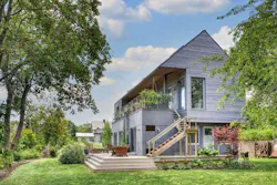 Southeast facade of architect Wayne Turett's Passive House on Long Island Southeast facade of architect Wayne Turett's Passive House on Long Island