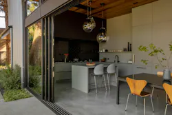 Sliding glass door off The Quincho living room Sliding glass door off The Quincho living room