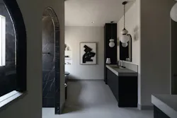 Master bathroom in a wabi sabi designed home by Living with Lolo in Scottsdale Master bathroom in a wabi sabi designed home by Living with Lolo in Scottsdale