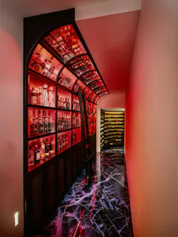 Wine storage in a colorful underground wine room Wine storage in a colorful underground wine room