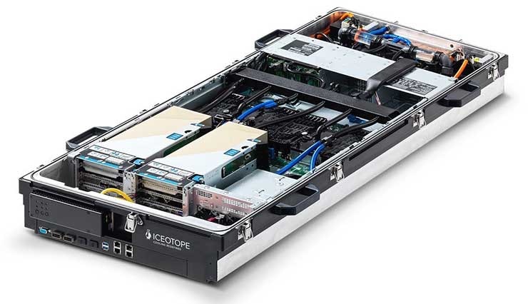 Ku:l Data Center is a chassis-level liquid cooling system developed through close collaboration between Iceotope, Intel and HPE. (Image: Iceotope)