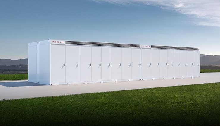 An illustration of the Tesla Megapack, which provides 3 megawatts of energy storage capacity. (Image: Tesla)