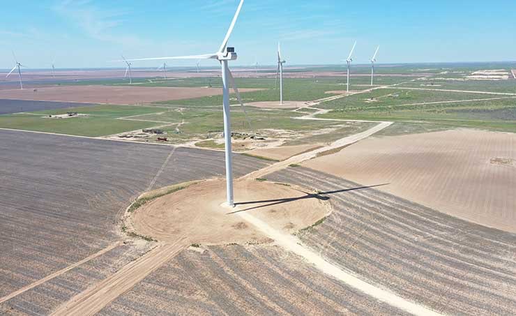 The Bearkat Wind Energy facility will provide energy for Digital Realty&rsquo;s 13 data centers in the Dallas region. (Photo: Digital Realty)