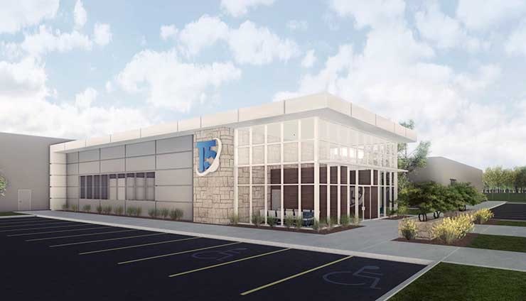 An illustration of a facility at T5 Data Centers&rsquo; planned140-acre, 200 megawatt campus in Augusta, Georgia. (Image: T5 Data Centers)