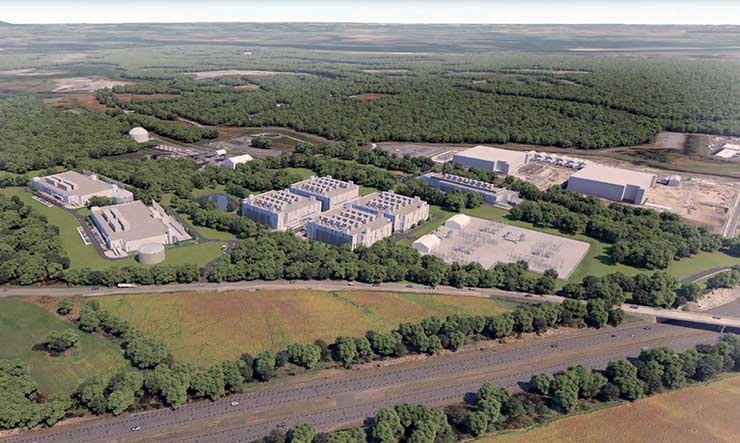 An illustration of the planned 1.5 million square foot TA Realty data center campus planned in Leesburg in Northern Virginia. (Photo: TA Realty)