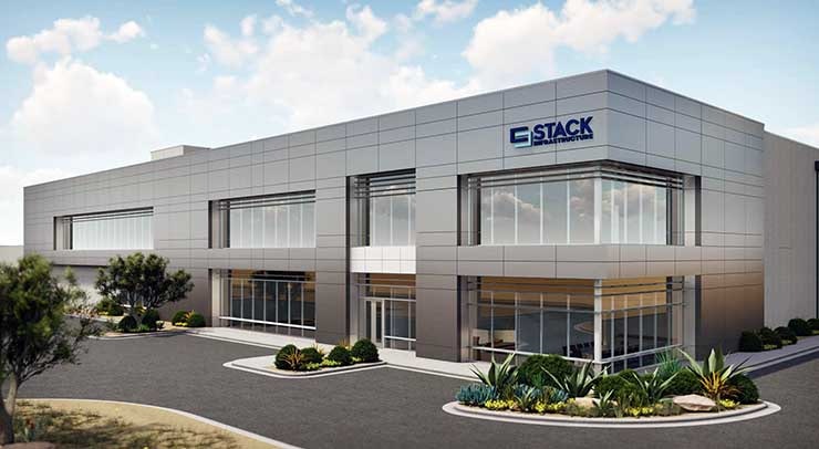 An illustration of the STACK Infrastructure data center planned for Avondale, Ariz. (Image: STACK)