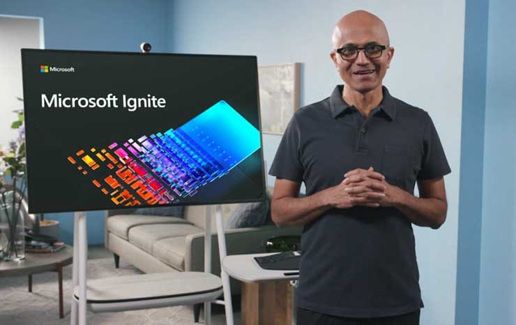 Microsoft CEO Satya Nadella speaks at the Ignite 2020 virtual event. (Image: Microsoft)