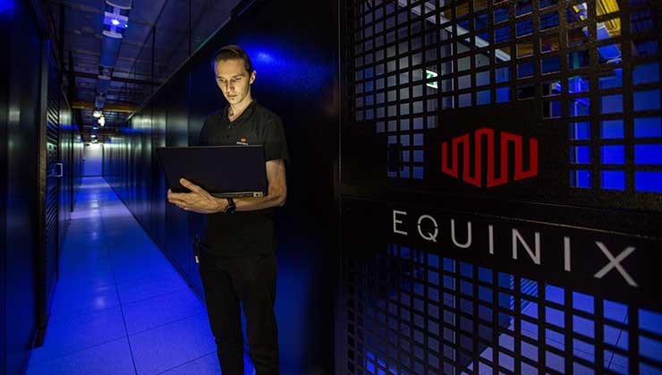 Inside an Equinix colocation center. (Image: Equinix)