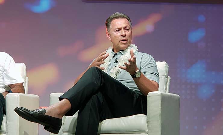 Steve Smith, Managing Director at GI Partners, speaking at the PTC20 Conference in Honolulu. (Photo: Rich Miller)