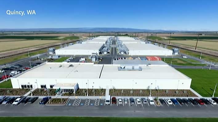 An aerial view of one of Microsoft&rsquo;s data center campuses in Quincy, Washington. (Image: Microsoft)