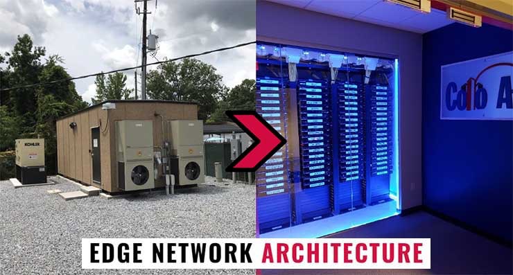 American Tower has deployed an edge data center near Atlanta (left) that connects to the ColoAtl data center (right) in Downtown Atlanta. (Image: American Tower)