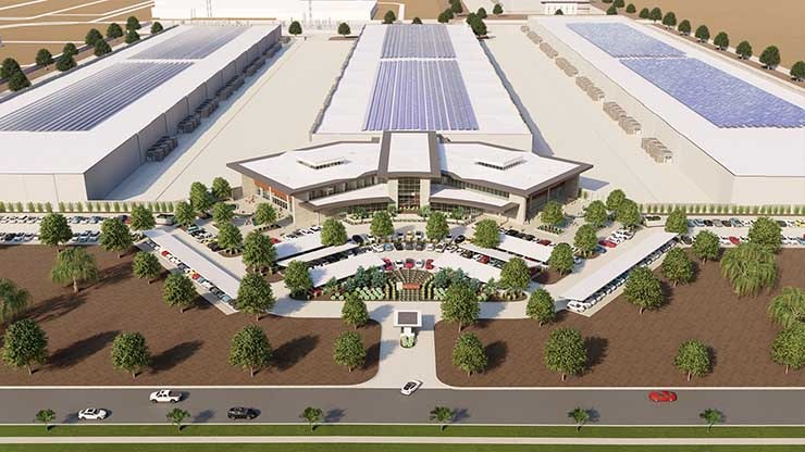 An illustration of the Novva data center campus, which is under construction in West Jordan, Utah. (Image: Novva)