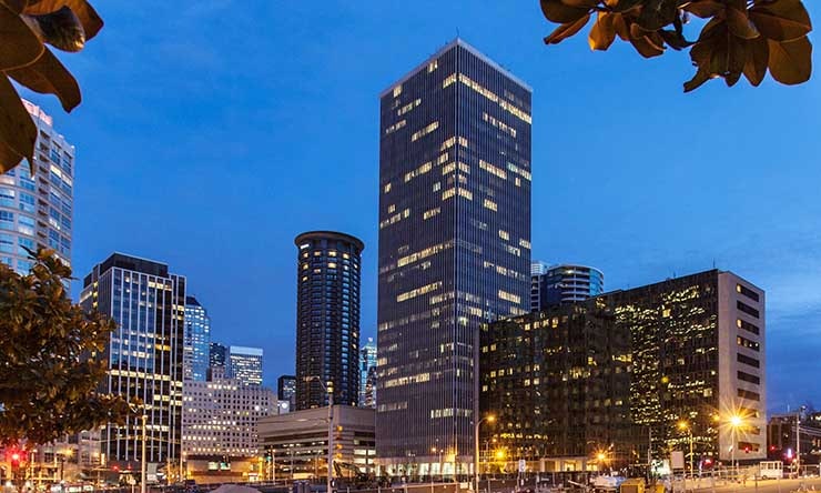 The Westin Building Exchange (center) in Downtown Seattle. (Photo: Digital Realty)