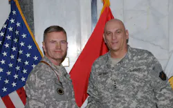 Salute Mision Critical Chairman Lee Kirby (left) with General Ray Odierno, the Chief of Staff of the Army in Iraq. Kirby served as Deputy Chief of Staff of the Multi-National Corps in Iraq before founding Salute. (Photo: Salute Inc.) Salute Mision Critical Chairman Lee Kirby (left) with General Ray Odierno, the Chief of Staff of the Army in Iraq. Kirby served as Deputy Chief of Staff of the Multi-National Corps in Iraq before founding Salute. (Photo: Salute Inc.)