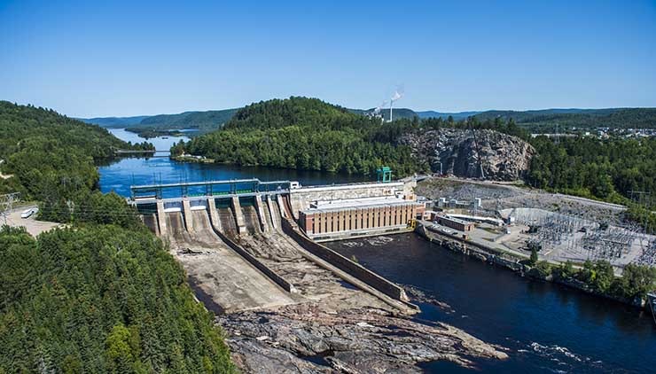 Hydroelectric power generation, like this Hydro-Quebec Central LaTuque dam, have made the Montreal area a hub for hyperscale data centers (Photo: Hydro-Quebec)