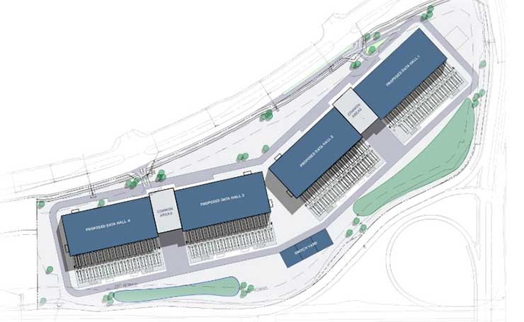 An illustration of the planned EdgeCore data center campus in Sterling, Virginia. (Image: EdgeCore)