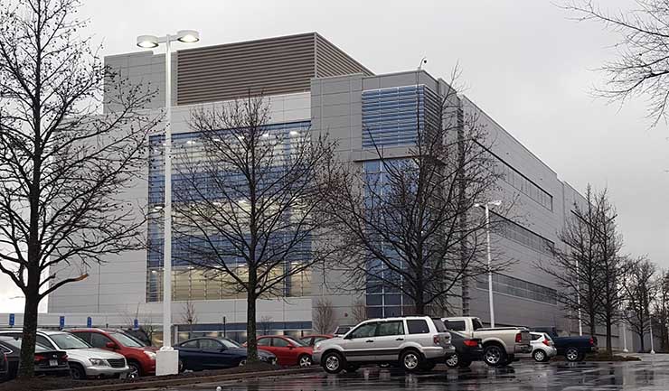 The VA2 data center building on the CoreSite campus in Reston, Virginia. (Photo: Rich Miller)
