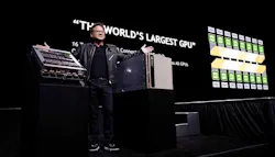 NVIDIA founder and CEO Jensen Huang shows off new hardware for the DGX-2, the upgraded version of the company’s desktop supercomputer. (Photo: NVIDIA Corp.) NVIDIA founder and CEO Jensen Huang shows off new hardware for the DGX-2, the upgraded version of the company’s desktop supercomputer. (Photo: NVIDIA Corp.)
