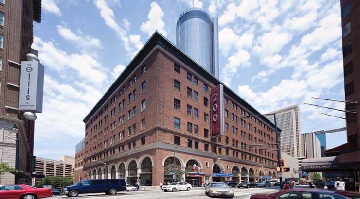 This multi-tenant data center building at 180 Peachtree in Atlanta is among the properties being sold by Carter Validus Mission Critical REIT. (Image: Carter Validus)