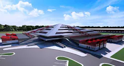 An illustration of the first phase of the Switch Grand Rapids data center, which is being built in the former Steelcase Pyramid building. (Image: Switch) An illustration of the first phase of the Switch Grand Rapids data center, which is being built in the former Steelcase Pyramid building. (Image: Switch)