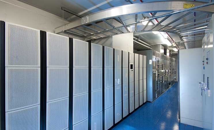 The interior of a Compass Datacenters Mpower modular power room. (Photo: Compass Datacenters)