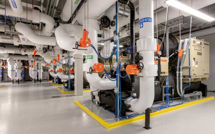 Huge water pipes supporting a Meta data center campus. (Photo: Meta)