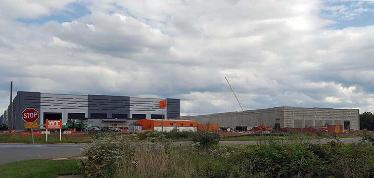 Amazon Web Services data centers under construction in Northern Virginia.
