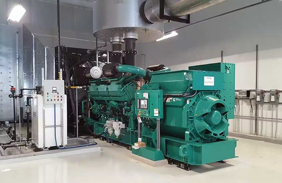 An emergency backup generator inside a data center in Northern Virginia.
