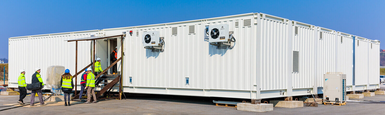 Prefabricated modular data center.
