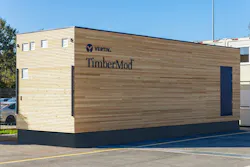 Vertiv's wooden TimberMod prefab data center container. Vertiv's wooden TimberMod prefab data center container.