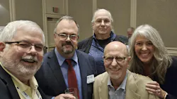 (L to R): Rich Miller, Founder of Data Center Frontier (DCF); Matt Vincent, Editor in Chief, DCF; David Chernicoff, Senior Editor, DCF; Capel States, Publisher, DCF; Janice Oliva, VP of Events, Endeavor Business Media. (L to R): Rich Miller, Founder of Data Center Frontier (DCF); Matt Vincent, Editor in Chief, DCF; David Chernicoff, Senior Editor, DCF; Capel States, Publisher, DCF; Janice Oliva, VP of Events, Endeavor Business Media.