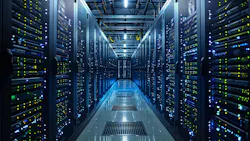 AI-generated rendering of a modern data center. AI-generated rendering of a modern data center.